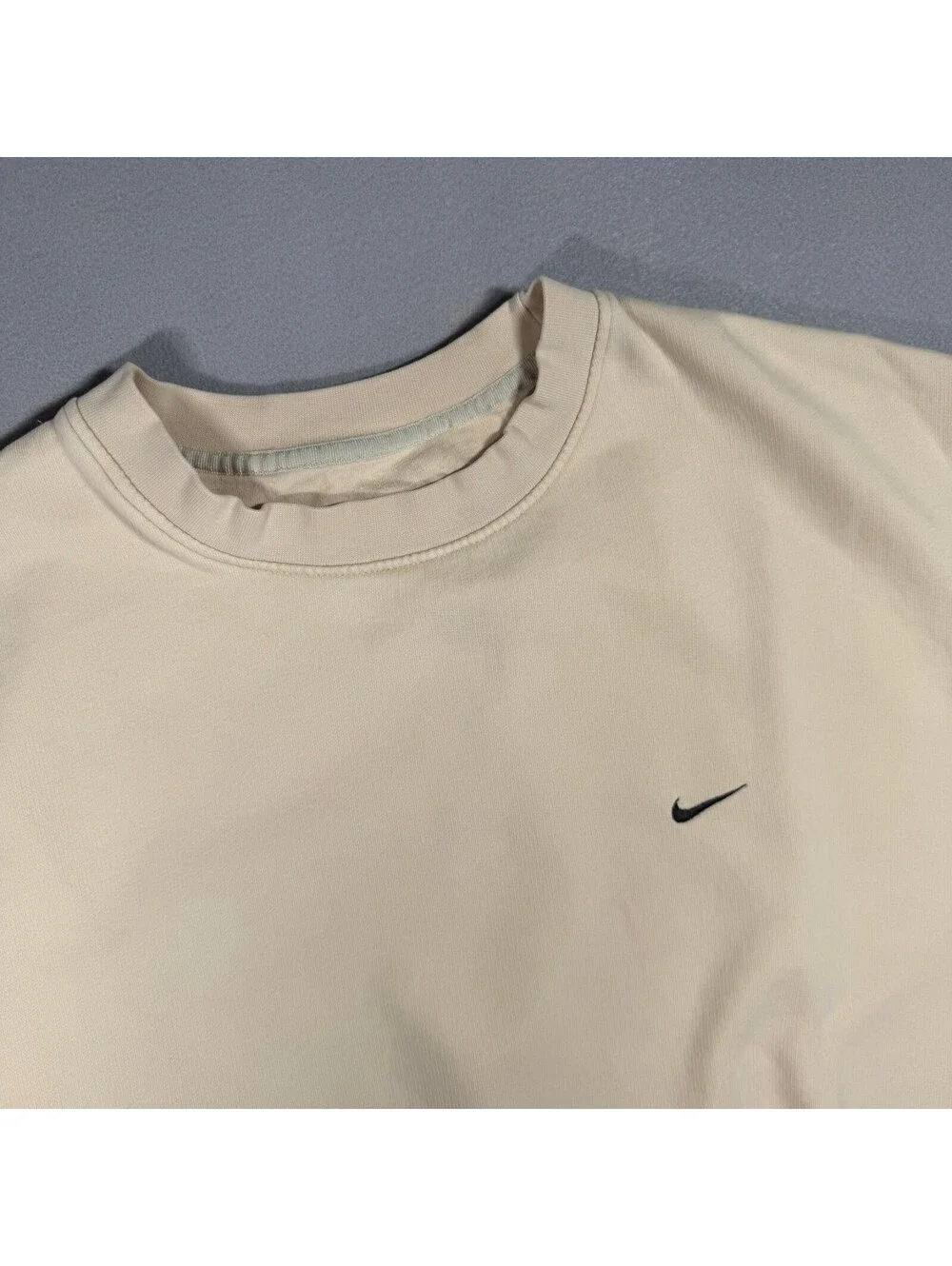 Nike Crewneck Sweatshirt XXL Tan Cream Embroidered Swoosh Mens Turkey